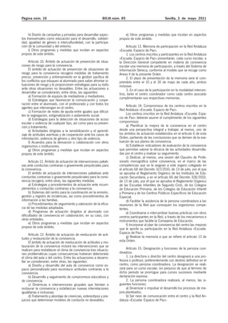 Página núm. 10 BOJA núm. 85 Sevilla, 3 de mayo 2011 
h) Diseño de campañas y jornadas para desarrollar aspec-tos 
transver...